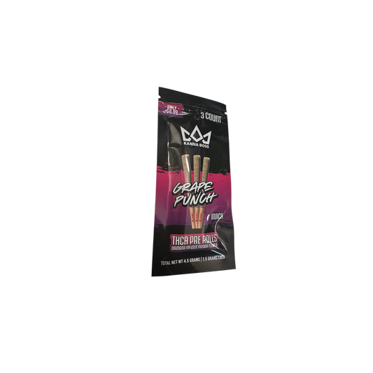 KANNA BOSS – THCa Pre-Rolls - Grape Punch (Indica)  (3 Count)