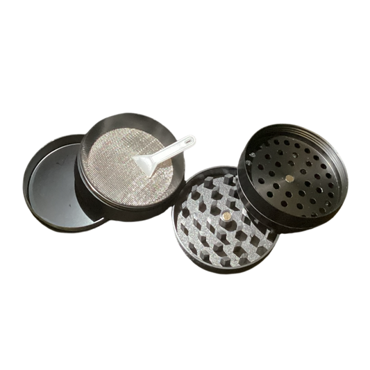 2” Classic 4-Piece Metal Herb Grinder – Black
