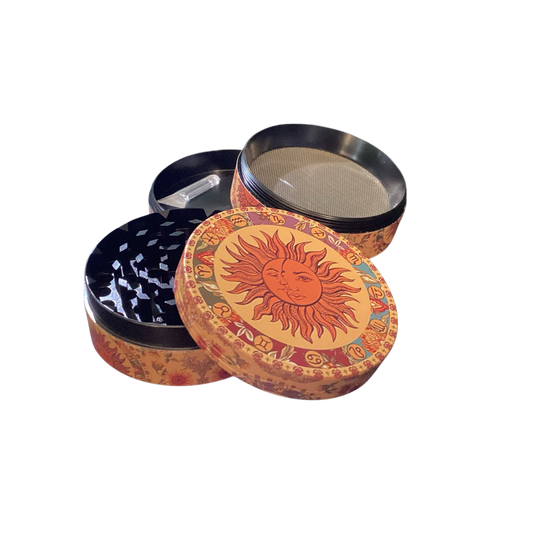 ☀️ Sun & Zodiac Grinder – 4 Piece (Large)